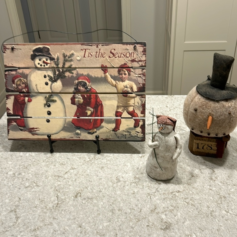Snowman Themed Decorations - set of 3